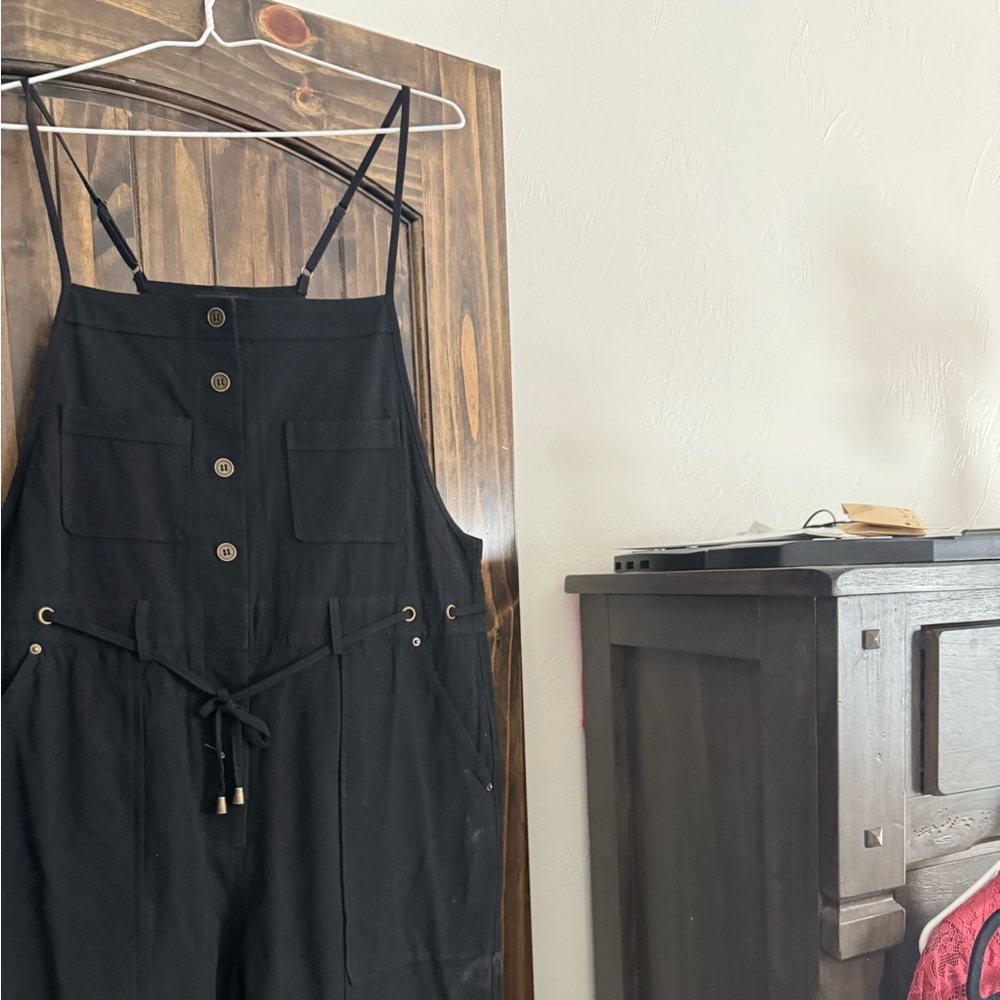 Black Button-Front Jumpsuit